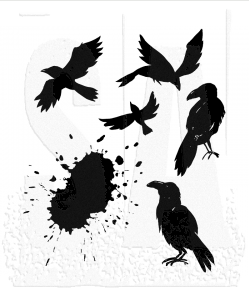 Tim Holtz Cling Mounted Stamps: Ravens