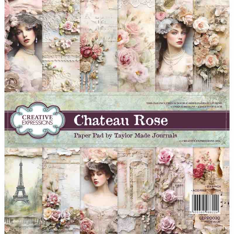 Creative Expressions Taylor Made Journals Chateau Rose 8 in x 8 in Paper Pad