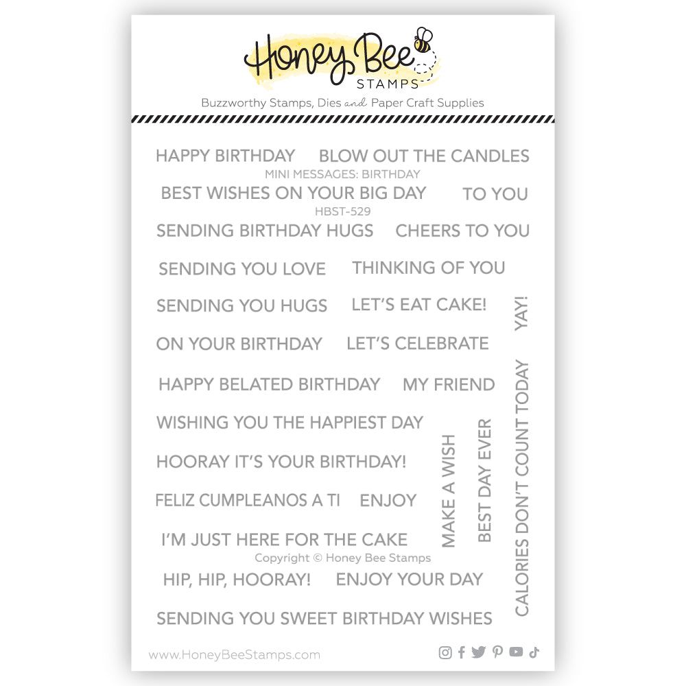 Honey Bee - Mini Messages: Birthday 4x5 Stamp Set