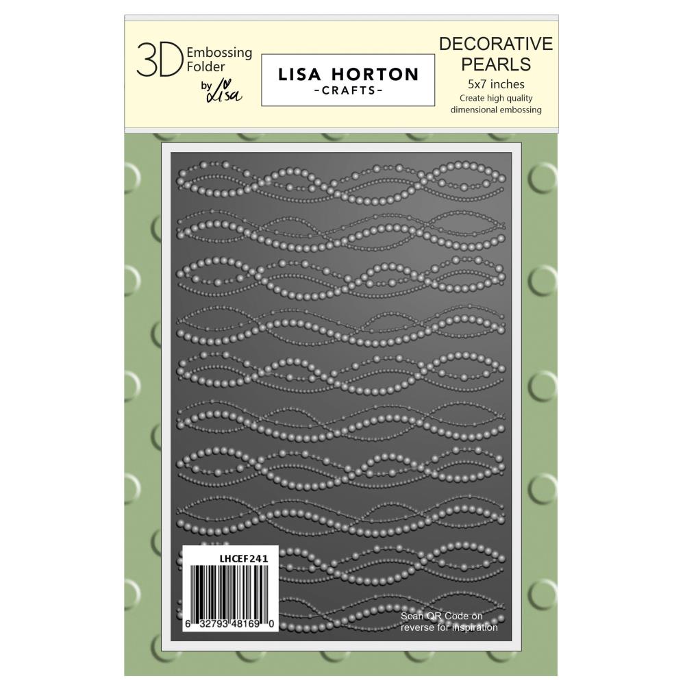 Lisa Horton Crafts Embossing Folder 5"X7" -  Decorative Pearls 