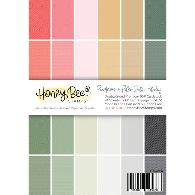 Honey Bee - Pinstripes & Polka Dots: Holiday 6x8.5 - 24 Double Sided Sheets