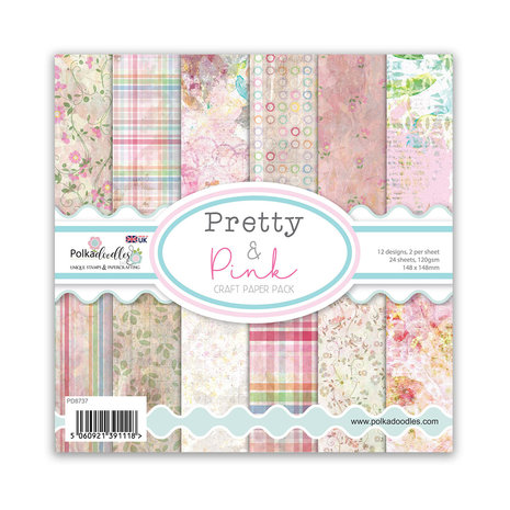 Polkadoodles Pretty & Pink 6x6 Inch Craft Paper Pack