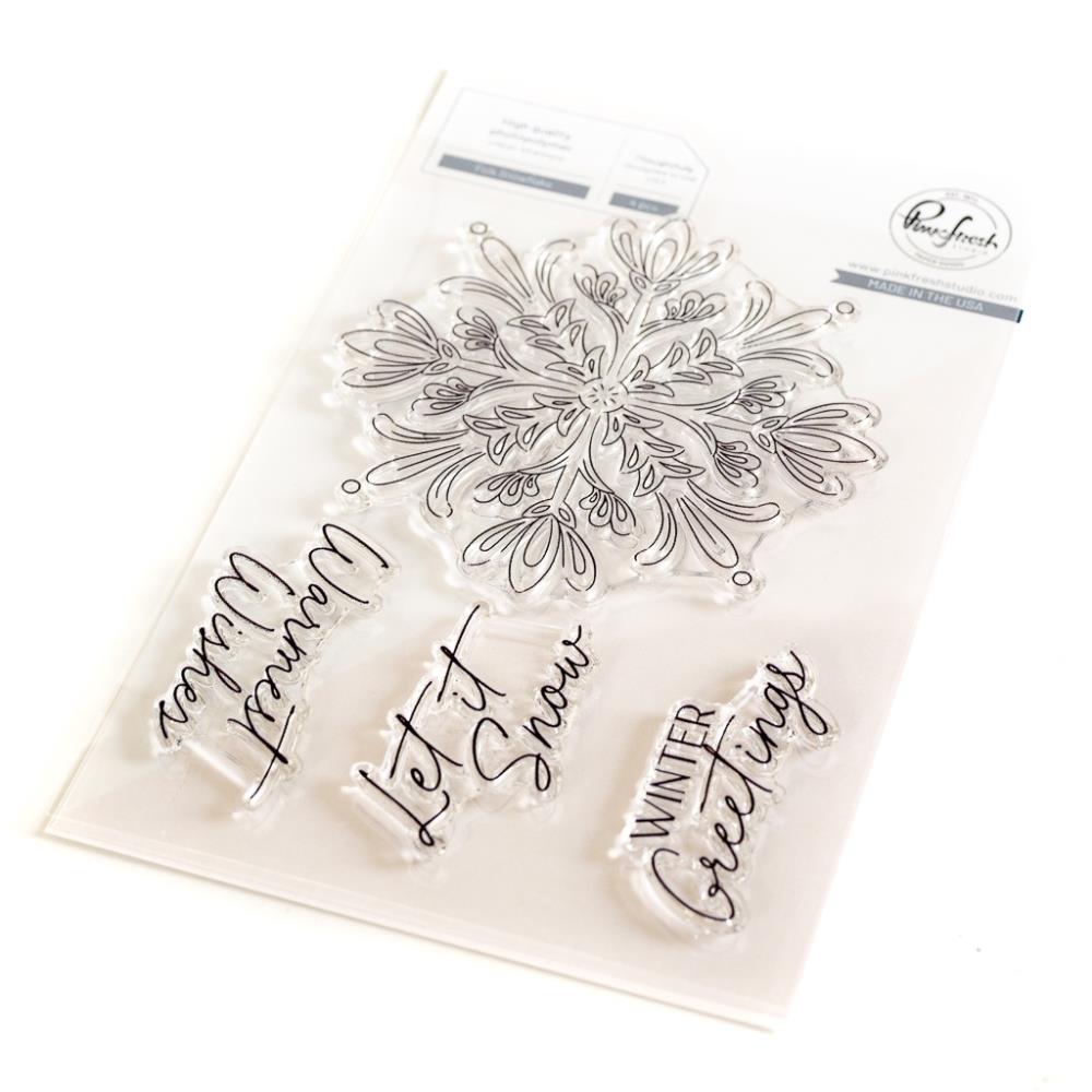 Pinkfresh Studio Clear Stamp Set 4"X6" - Folk Snowflake