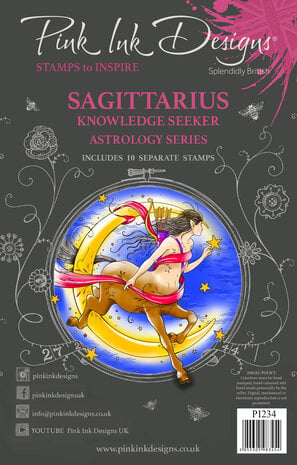 Pink Ink Designs Sagittarius "Knowledge Seeker" A5 Clear Stamps