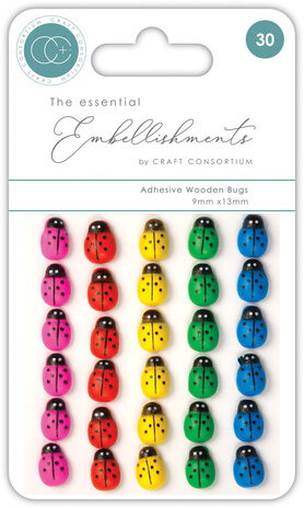 Craft Consortium - Adhesive Wooden Bugs (30pcs) 