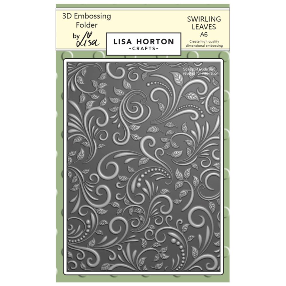 Lisa Horton Crafts Embossing Folder -  Swirling Leaves 