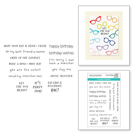 Spellbinders - Monster Birthday Sentiments Clear Stamp