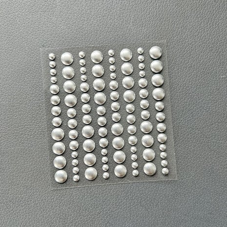 Simple and Basic - Adhesive Enamel Dots Metallic Silver Matte (96pcs)