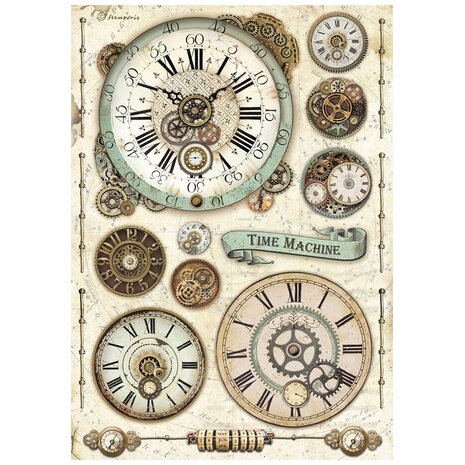 Stamperia - Voyages Fantastiques A4 Rice Paper Clock