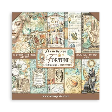 Stamperia 8x8" -Fortune 8x8 Inch Paper Pack