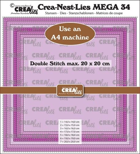 Crealies Crea-Nest-Lies Mega Square Steppstich