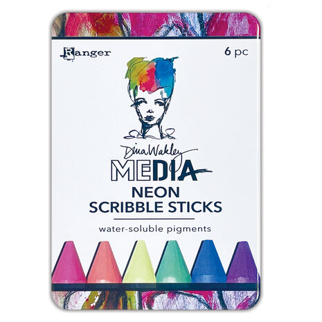 Dina Wakley Media Neon Scribble Sticks 4 (6pcs) 