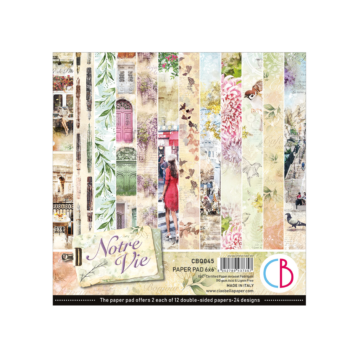 Ciao Bella - NOTRE VIE PAPER PAD 6"X6" 24/PKG