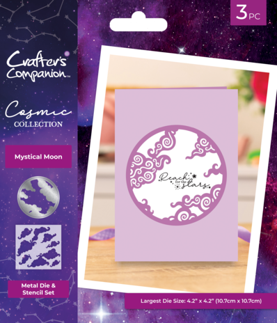 Crafter's Companion - Cosmic Collection Create-a-Card Dies & Stencil Mystical Moon