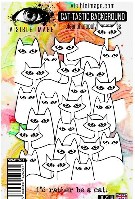 Visible Image Cat-tastic Background Stamp Set 