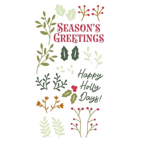 Sizzix • Clear Stamps by Catherine Pooler Happy Holly Days (29pcs)