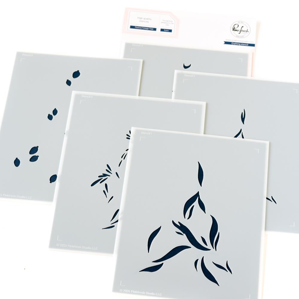 Pinkfresh Studio Stencils -  Festive Foliage Tree 