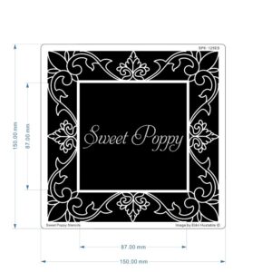 Sweet Poppy Stencil: Elegant Flourish Aperture Square