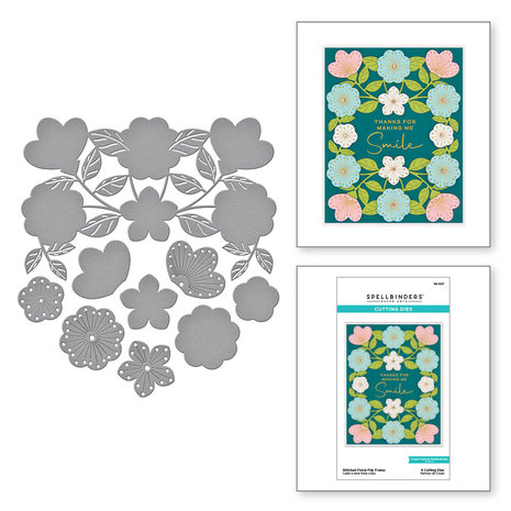 Spellbinders - Stitched Floral Flip Frame Etched Dies