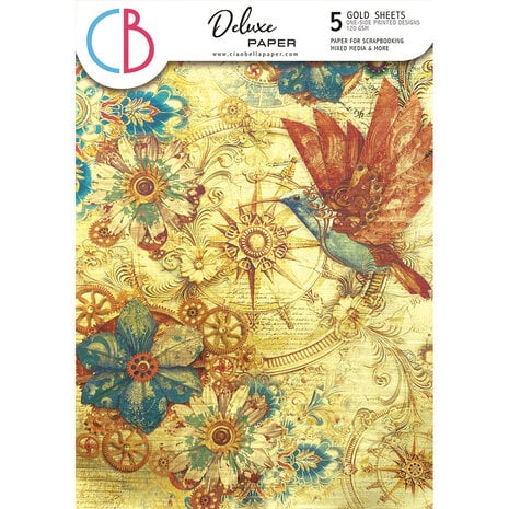 Ciao Bella - Esprit de Voyage A4 Deluxe Paper Gold (5pcs) 