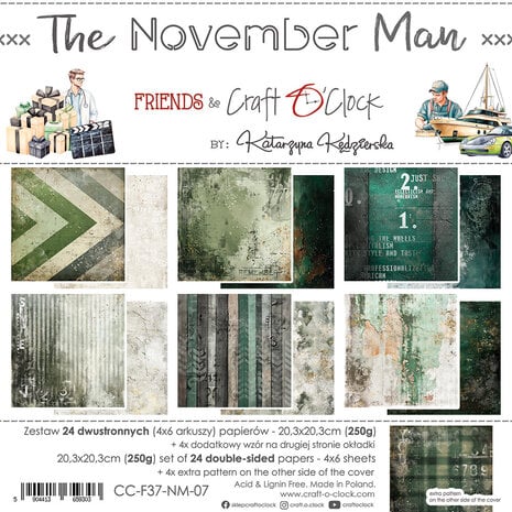 Craft O'Clock - The November Man 8x8 Inch Paper Set