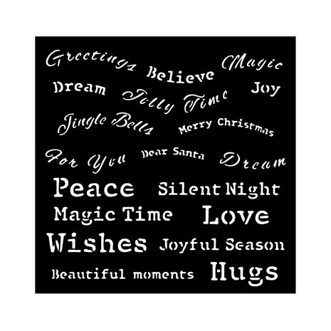 Stamperia - Classic Christmas Thick Stencil 18x18cm Quotes 