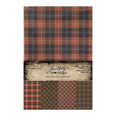 Idea-ology - Tim Holtz Halloween Kraft-stock Halloween Sparkle Plaid