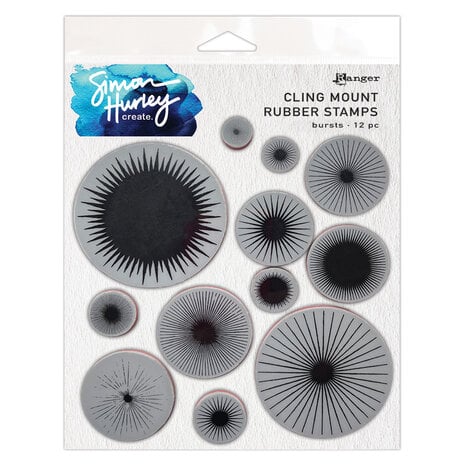 Simon Hurley create. Cling Mount Rubber Stamps Bursts