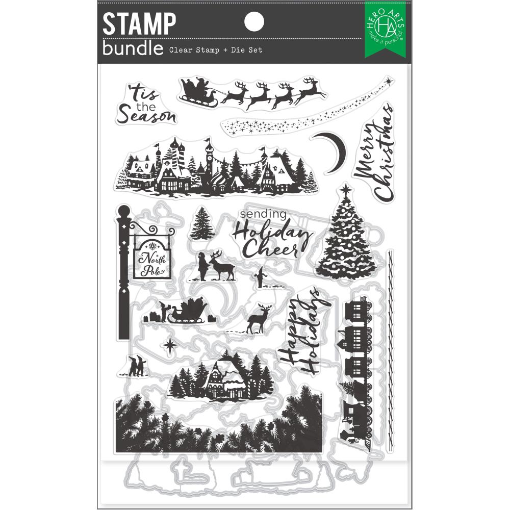 Hero Arts Clear Stamp & Die Combo -  North Pole Scenics 