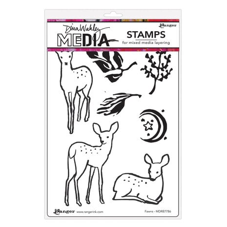 Dina Wakley MEdia Cling Stamps Fawns