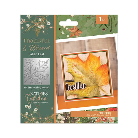 Crafters Companion - Thankful & Blessed 3D Embossing Folder Fallen Leaf