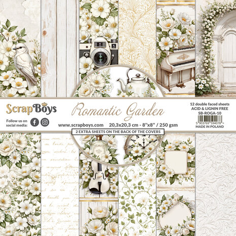 ScrapBoys - Romantic Garden 8x8 Inch Paper Pad