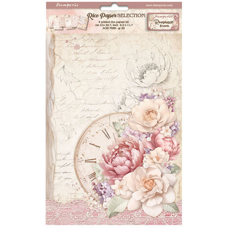 Stamperia - Romance Forever A4 Rice Paper Selection (6 pcs) 