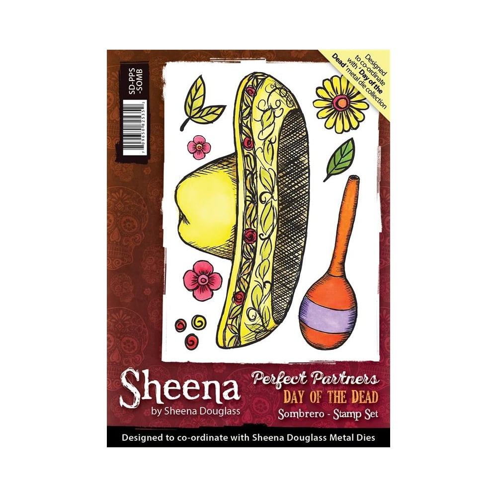 sheena-douglass-perfect-partners-day-of-the-dead-a6-unmounted-rubber-stamp-sombrero-p31190-58510_image