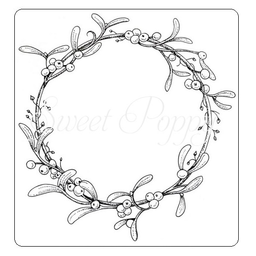 Sweet Poppy Stencil: Mistletoe Wreath Stamp