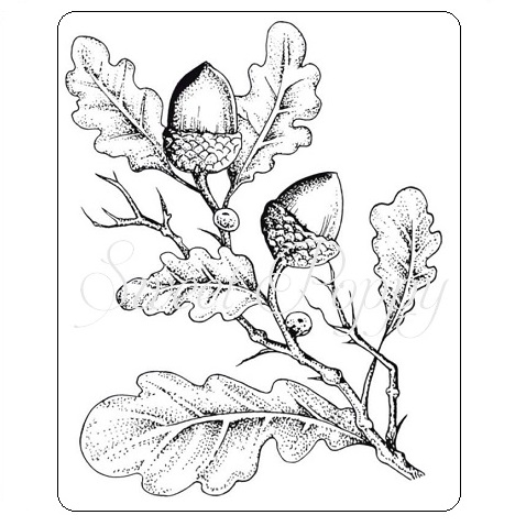 Sweet Poppy Stencil: Acorns Stamp