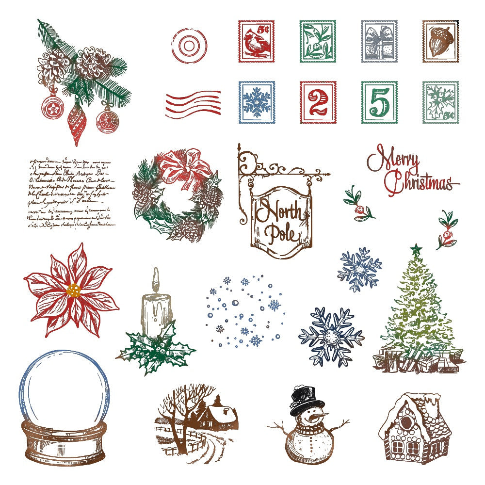 Honey Bee - Postmarked: Holiday - Rubber Cling Stamp Set