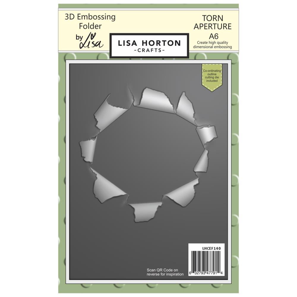 Lisa Horton Crafts A6 Embossing Folder And Die -  Torn Aperture 