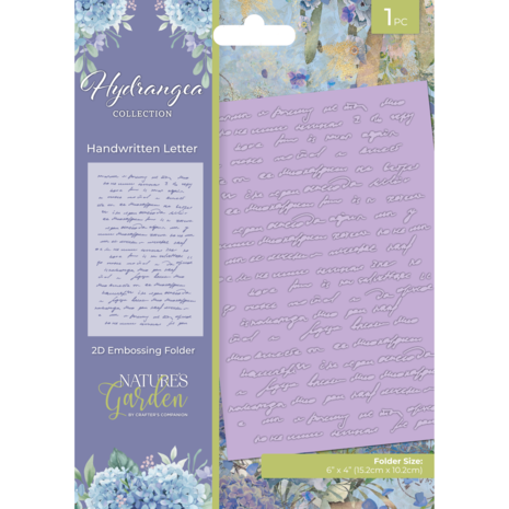 Crafter Companion - Hydrangea 2D Embossing Folder Handwritten Letter