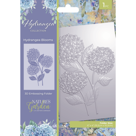 Crafter Companion - Hydrangea 3D Embossing Folder Hydrangea Blooms 