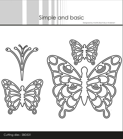 Simple and Basic die - Simple Butterflies Outline Dies