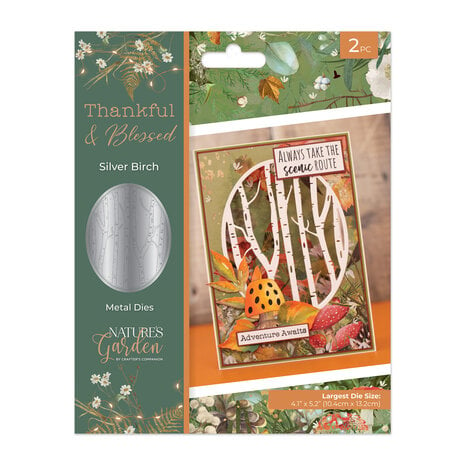 Crafters Companion - Thankful & Blessed Metal Die Silver Birch