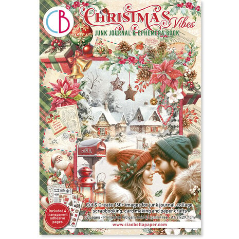 Ciao Bella - Christmas Vibes A4 Junk Journal Ephemera Book (32pcs)