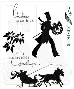 Tim Holtz Cling Mount Stamps: Deco Christmas