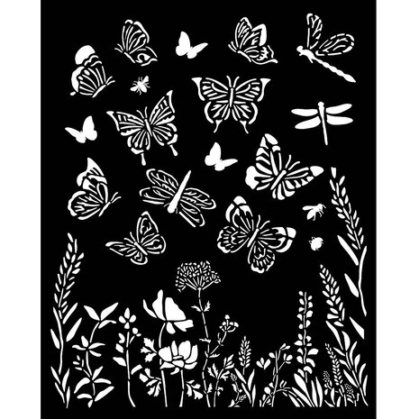 Stamperia - Lavender Thick Stencil 20x25cm Butterflies