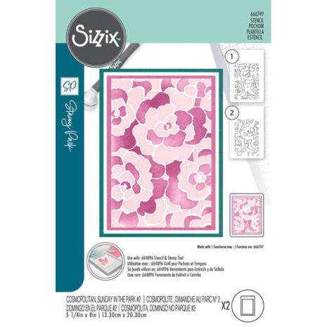 Sizzix • Stencil by Stacey Park Cosmopolitan, Sunday in the Park #2 (2pcs)