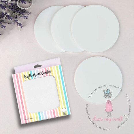 Dress My Craft - Acrylic Round Coasters (4pcs)