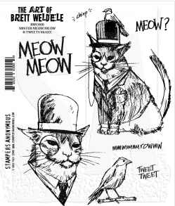 Brett Weldele Cling Mount Stamps: Meow & Tweets