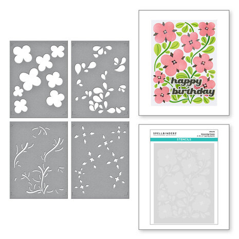 Spellbinders - Blossoming Flowers Layered Stencil