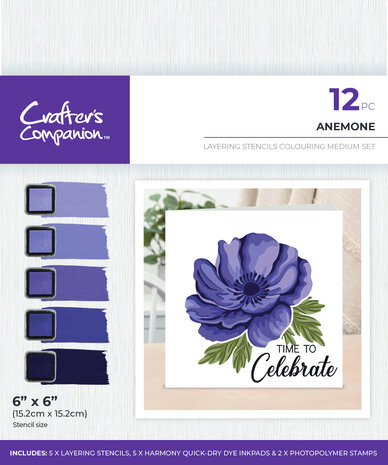 CC- Colouring Medium Set Layering Stencils Anemone